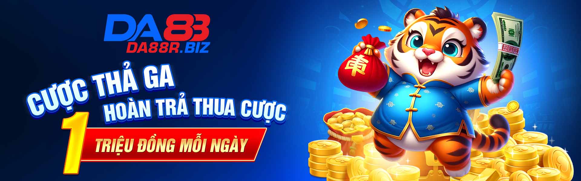 DA88 - Cược thả ga hoàn trả thua cược 1 triệu đồng mỗi ngày